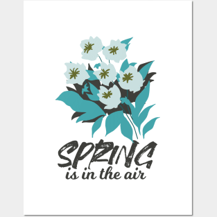 Spring Bouquet Charm - Spring is in the Air Floral Typography Design Posters and Art